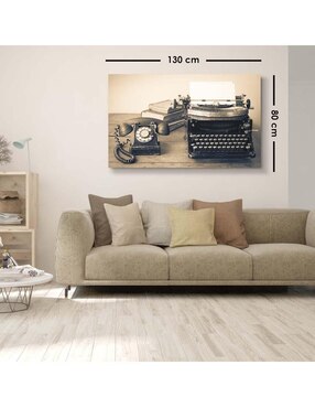 Cuadro decorativo Canvas Art Máquina retro con barniz a registro