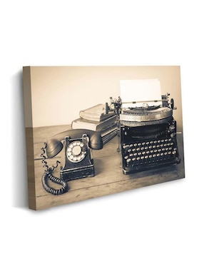 Cuadro decorativo Canvas Art Máquina retro con barniz a registro