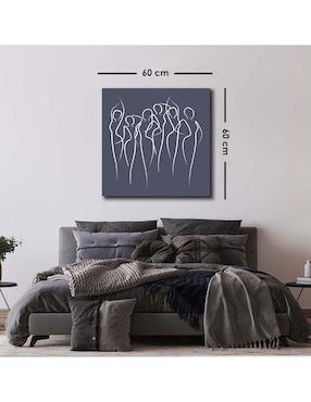 Cuadro decorativo Canvas Art Silueta de mujeres en agrupación con barniz a registro