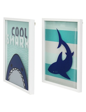 Set litografías Haus Shark Bleu técnica mixta
