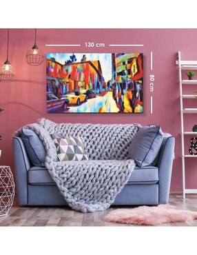 Cuadro decorativo Canvas Art Arte y ciudad vieja en europa con barniz a registro