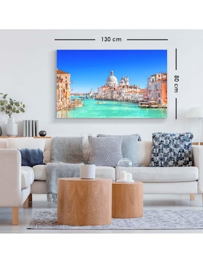 Cuadro decorativo Canvas Art Vista del gran canal de la Basílica con barniz a registro