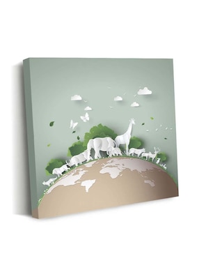 Cuadro decorativo Canvas Art Vida silvestre en el bosque con barniz a registro