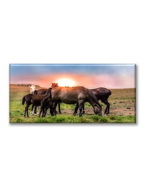 Cuadro Decorativo Industria Gráfica Ciento 23 Caballos Al Atardecer