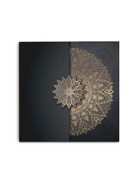 Cuadro Decorativo Canvas Art Mandala Elegante Con Barniz A Registro