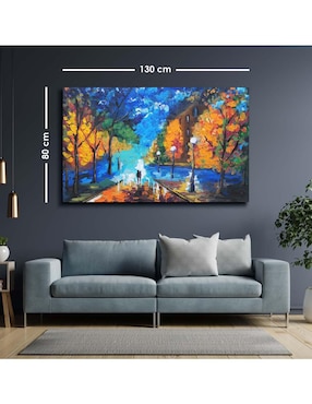 Cuadro decorativo Canvas Art Parque de noche con barniz a registro