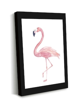 Cuadro decorativo Canvas Art Ave flamenco en acuarela con barniz a registro
