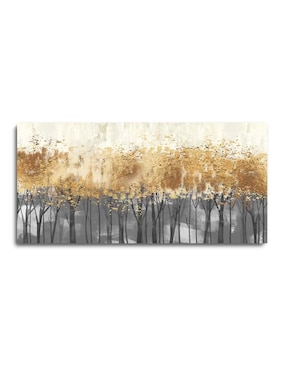 Cuadro Decorativo Canvas Art Abstracto Con Ramas Con Barniz A Registro