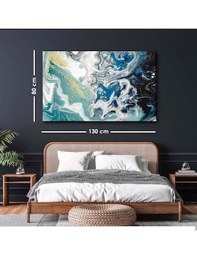 Cuadro decorativo Canvas Art simulación de espacio marmoleado con barniz a registro