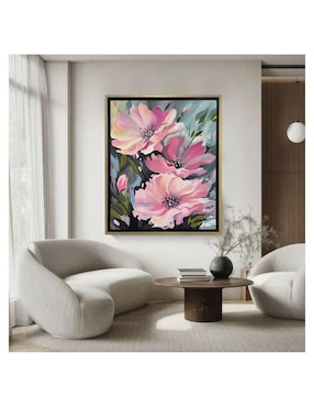 Pintura Un Susurro en Rosa técnica acrílico Lune Art Gallery Flores
