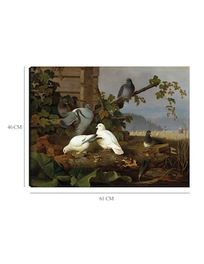 Cuadro decorativo Palomas técnica mixta Cuadros Jr Aves Silvestres