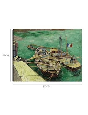 Cuadro decorativo Muelle con hombres descargando barcazas de arena (1888) técnica mixta Cuadros Jr Muelles