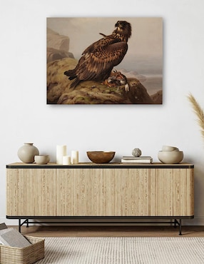 Cuadro decorativo Águila de cola blanca con su presa (1861) técnica mixta Cuadros Jr Aves Silvestres