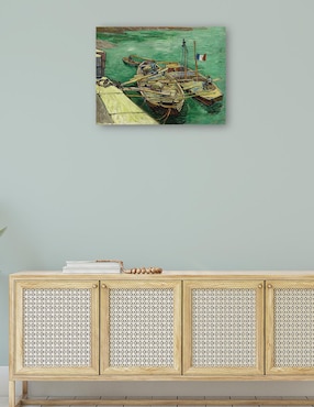 Cuadro decorativo Muelle con hombres descargando barcazas de arena (1888) técnica mixta Cuadros Jr Muelles