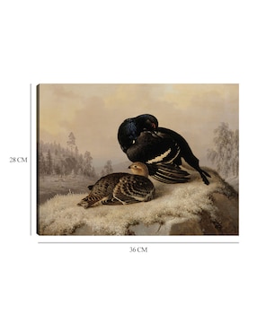 Cuadro decorativo Urogallo negro, gallo y gallina (1869) técnica mixta Cuadros Jr Aves Silvestres