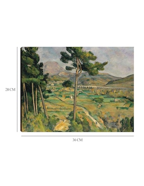 Cuadro decorativo Mont Sainte-Victoire y el viaducto del Arco del Valle del Río (1882-1885) técnica mixta Cuadros Jr Campos