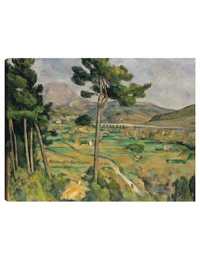 Cuadro Decorativo Mont Sainte-Victoire Y El Viaducto Del Arco Del Valle Del Río (1882-1885) Técnica Mixta Cuadros Jr Campos