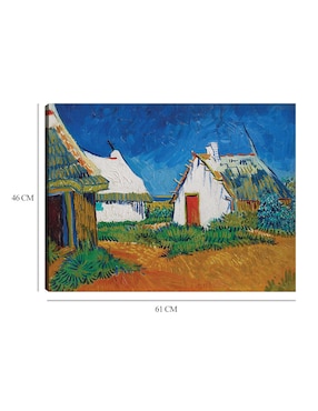 Cuadro decorativo Tres cabañas blancas en Saintes-Maries (1888) técnica mixta Cuadros Jr Campos