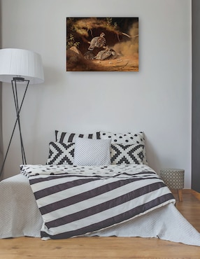 Cuadro decorativo Urogallo revolcandose en la arena (1877) técnica mixta Cuadros Jr Aves Silvestres