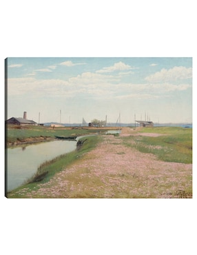 Cuadro Decorativo El Río Y El Puerto De Frederiksværk (1900) Técnica Mixta Cuadros Jr Ríos