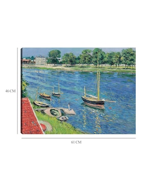 Cuadro decorativo La Sena en Argenteuil, bateaux au mouillage (1883) técnica mixta Cuadros Jr Ríos
