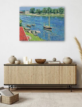 Cuadro decorativo La Sena en Argenteuil, bateaux au mouillage (1883) técnica mixta Cuadros Jr Ríos