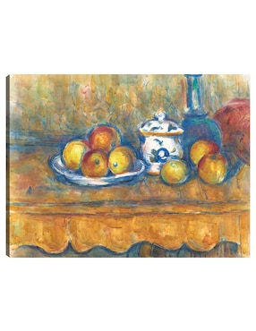 Cuadro decorativo Arte Mural Vida tranquila con botella azul, azúcar y manzanas (1900-1902) técnica mixta Cuadros Jr