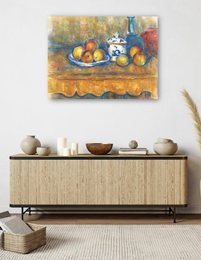 Cuadro decorativo Arte Mural Vida tranquila con botella azul, azúcar y manzanas (1900-1902) técnica mixta Cuadros Jr