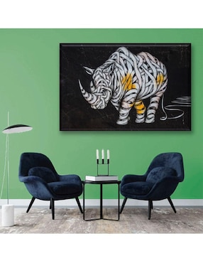 Cuadro decorativo Industria Grafica Ciento 23 rinoceronte cintas