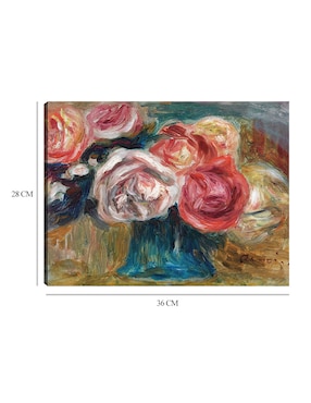 Cuadro decorativo Ramo de Rosas en un jarrón técnica mixta Cuadros Jr Floreros