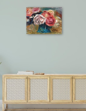 Cuadro decorativo Ramo de Rosas en un jarrón técnica mixta Cuadros Jr Floreros