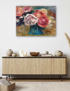 Cuadro decorativo Ramo de Rosas en un jarrón técnica mixta Cuadros Jr Floreros