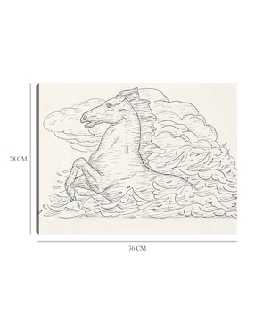 Cuadro decorativo Caballo en el mar (1891) técnica mixta Cuadros Jr Bocetos