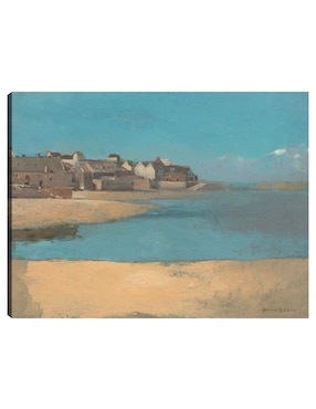 Cuadro decorativo Pueblo junto al mar en Bretaña técnica mixta Cuadros Jr Playas