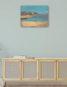 Cuadro decorativo Pueblo junto al mar en Bretaña técnica mixta Cuadros Jr Playas