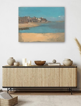 Cuadro decorativo Pueblo junto al mar en Bretaña técnica mixta Cuadros Jr Playas