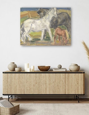 Cuadro decorativo Tres caballos en un paisaje (1918) técnica mixta Cuadros Jr Animales Domésticos