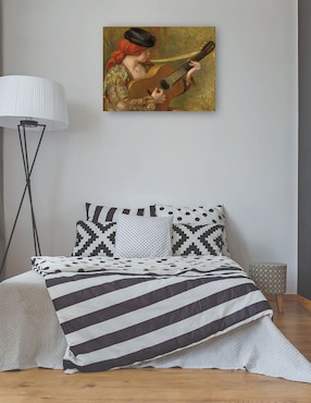 Cuadro decorativo Joven española con guitarra técnica mixta Cuadros Jr Música