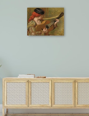 Cuadro decorativo Joven española con guitarra técnica mixta Cuadros Jr Música