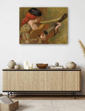 Cuadro decorativo Joven española con guitarra técnica mixta Cuadros Jr Música
