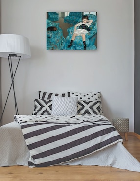 Cuadro decorativo Niña en un sillón azul técnica mixta Cuadros Jr Gente