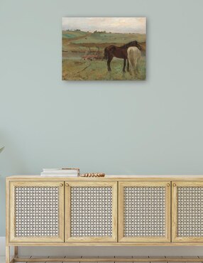 Cuadro decorativo Caballos en una pradera técnica mixta Cuadros Jr Campos