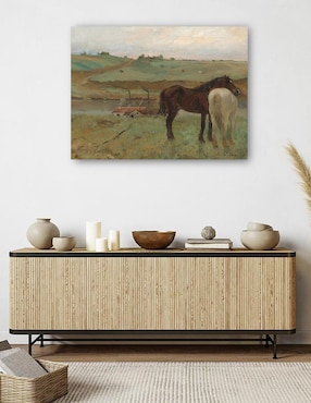 Cuadro decorativo Caballos en una pradera técnica mixta Cuadros Jr Campos