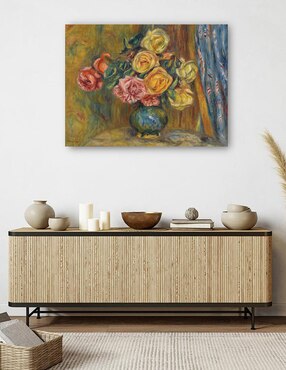 Cuadro decorativo Las rosas al Rideau Bleu (1912) técnica mixta Cuadros Jr Floreros