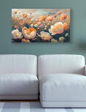 Litografía Un Toque Francés Flores técnica acrílico