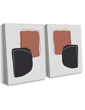 Cuadro decorativo Canvas Art Set de arte abstracto minimalista con barniz a registro