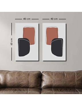 Cuadro decorativo Canvas Art Set de arte abstracto minimalista con barniz a registro