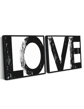 Cuadro decorativo Canvas Art Set de amor en grande con barniz a registro