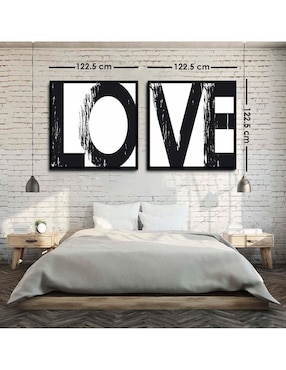 Cuadro decorativo Canvas Art Set de amor en grande con barniz a registro