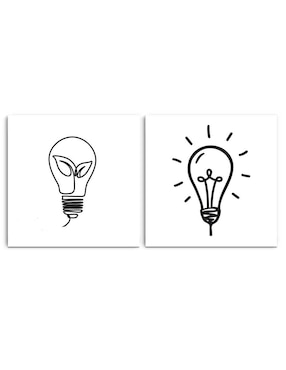 Cuadro decorativo Canvas Art set de bombillas generando ideas con barniz a registro
